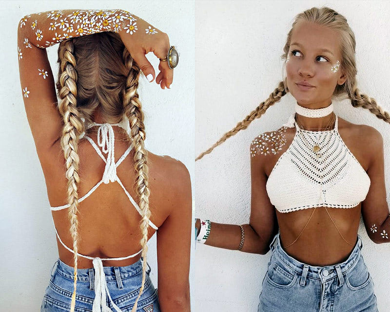 Вязаный топ в стиле бохо