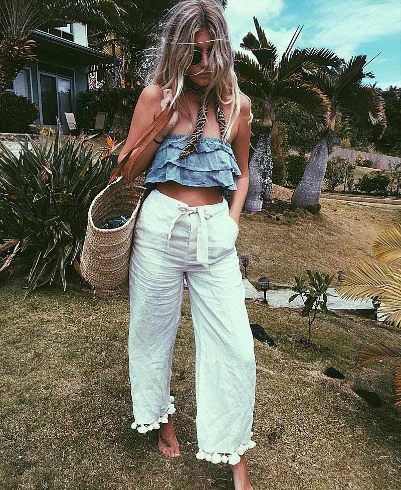 Джинсовый бохо топ