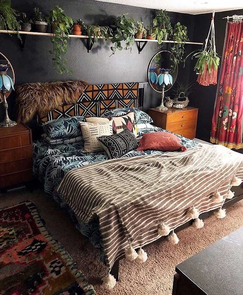 Спальня — интерьер в стиле бохо