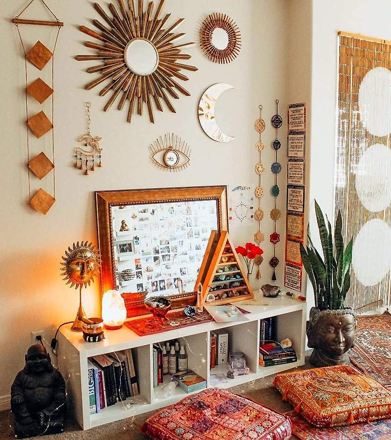 Декоративные элементы в бохо-интерьере