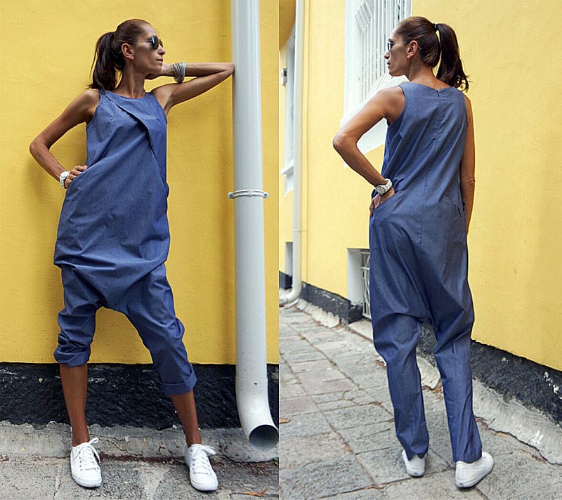 Комбинезон бохо женский летний из льна