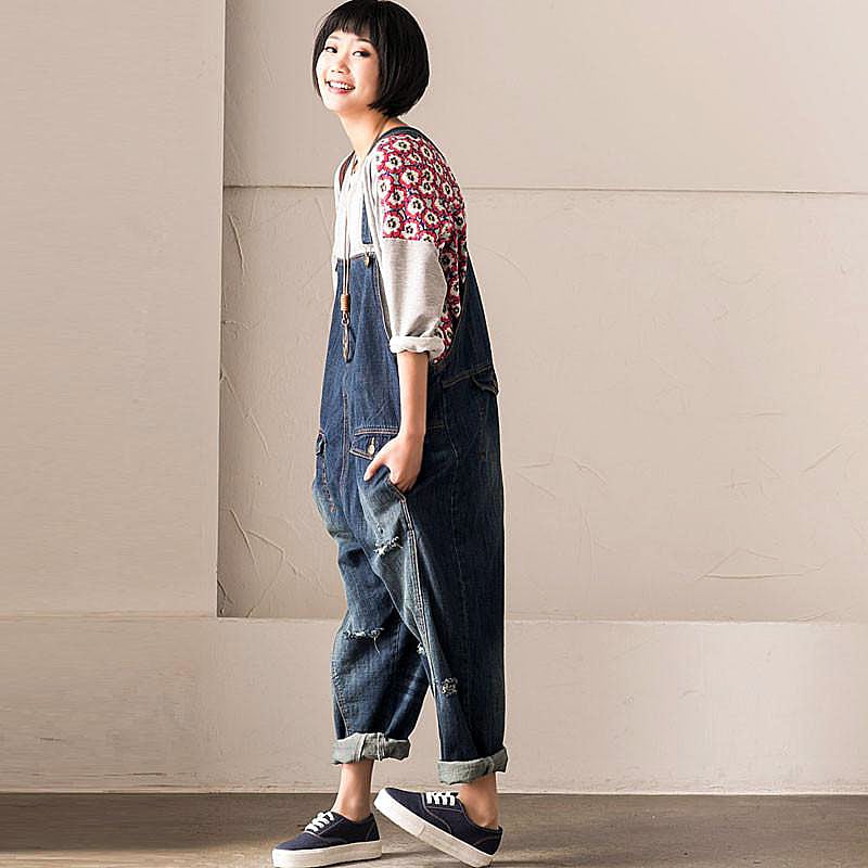 Бохо комбинезон женский джинсовый