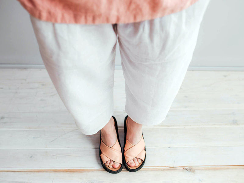 Бохо стиль брюки из льна