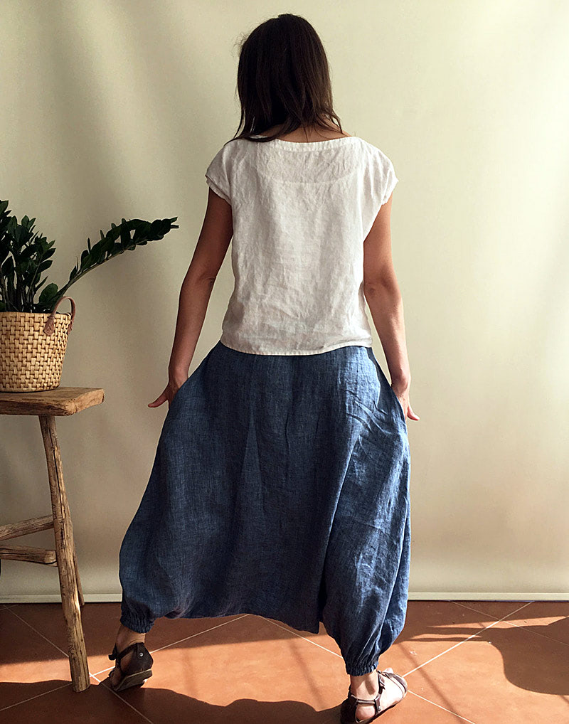 Бохо стиль льняные брюки