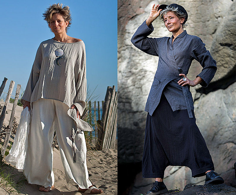 Брюки из льна в стиле бохо