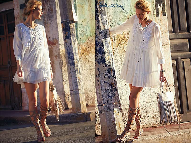 Платье бохо мини