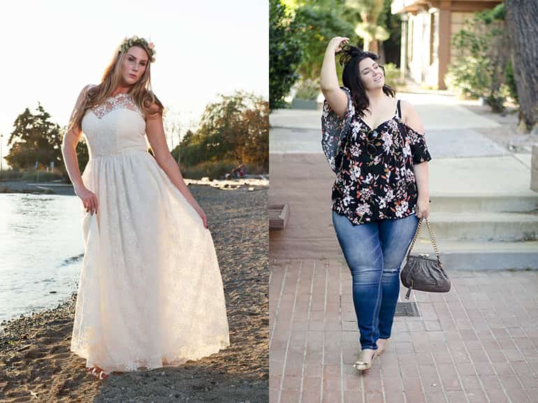 Бохо образ для полных на прогулке