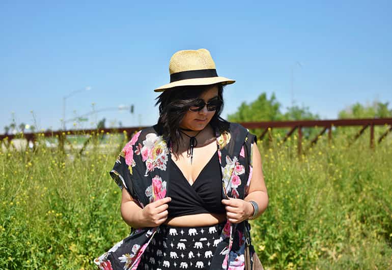 Бохо образ со шляпой