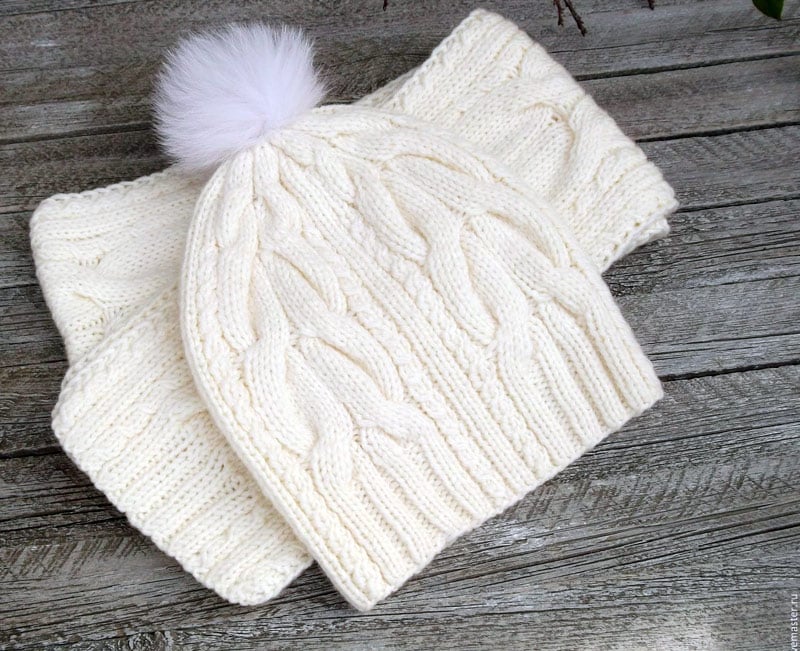 Бохо шапка и шарф