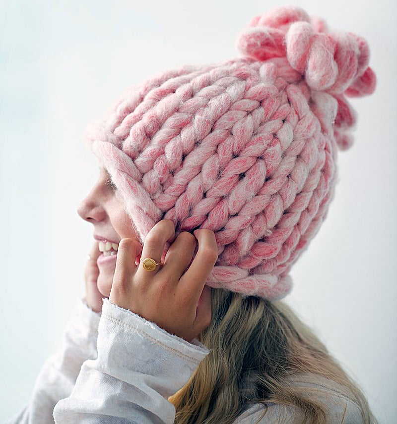 Бохо шапка крупной вязки