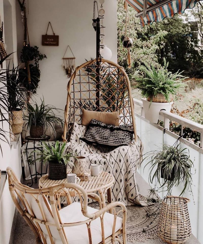 Балкон в стиле бохо-шик