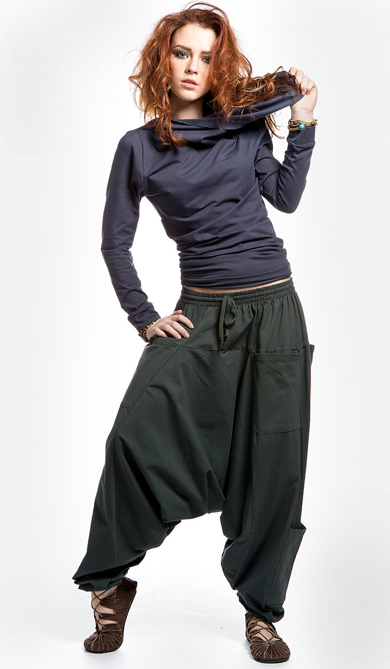 Бохо брюки из трикотажа