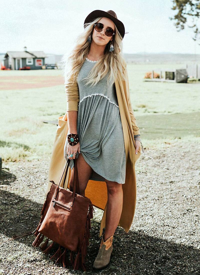 Трикотажный кардиган в стиле бохо