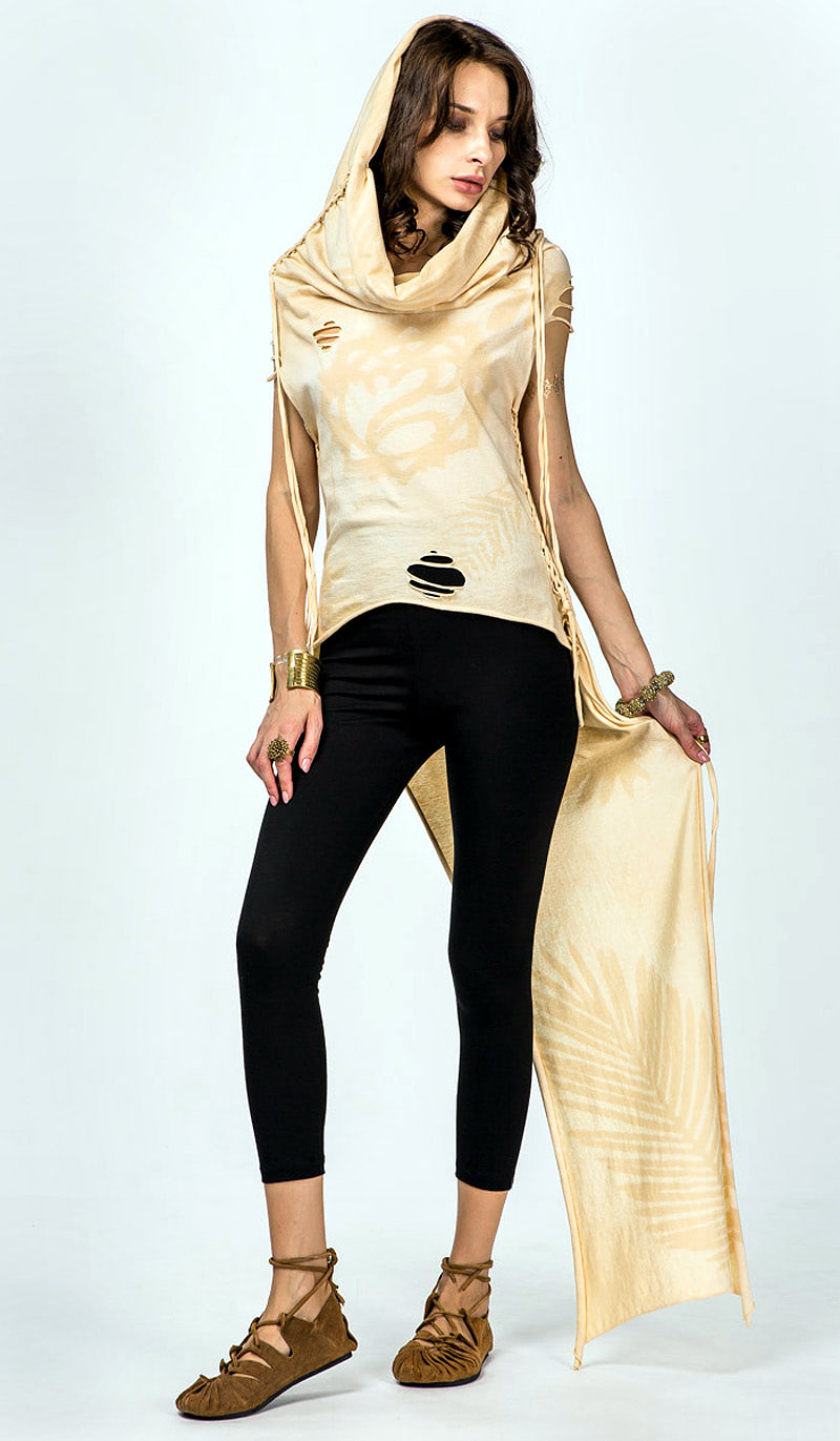 Оригинальная бохо туника из трикотажа