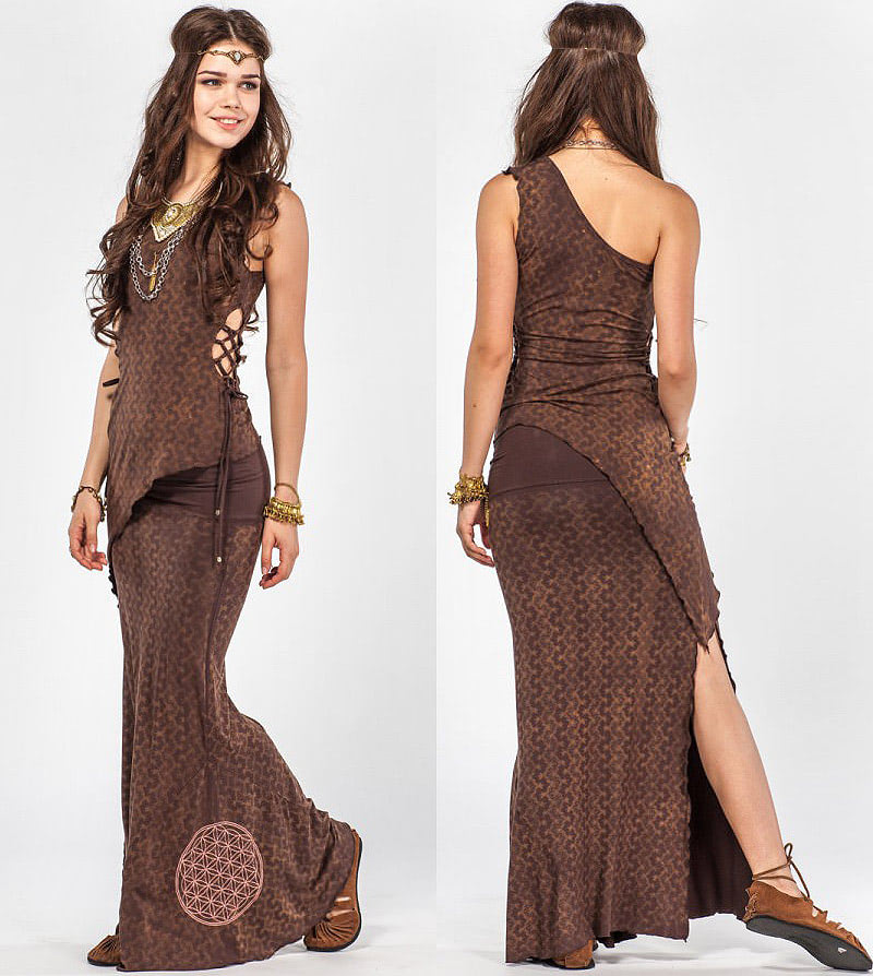 Бохо юбка трикотажная