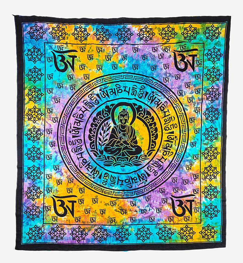 Индийское декоративное покрывало с Буддой