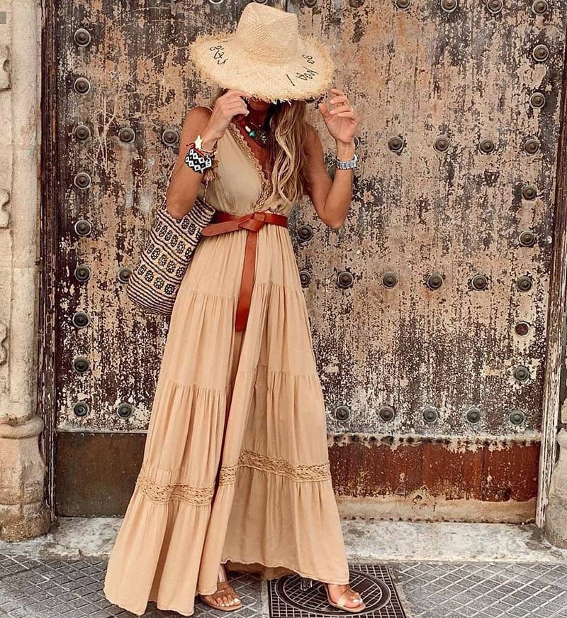 Длинное платье в стиле бохо