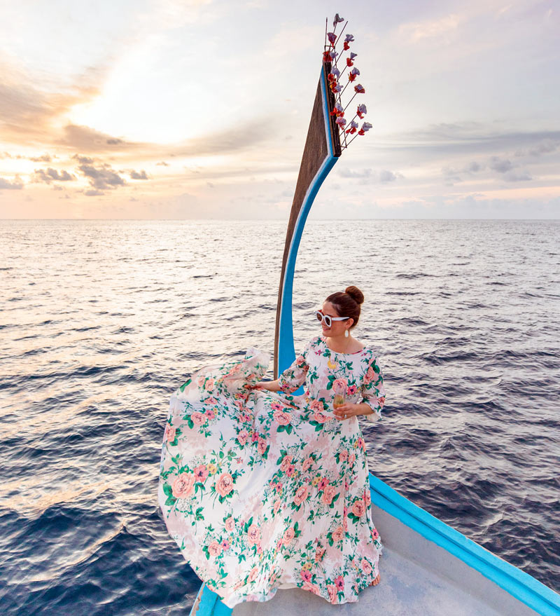 Длинное бохо платье в цветочек