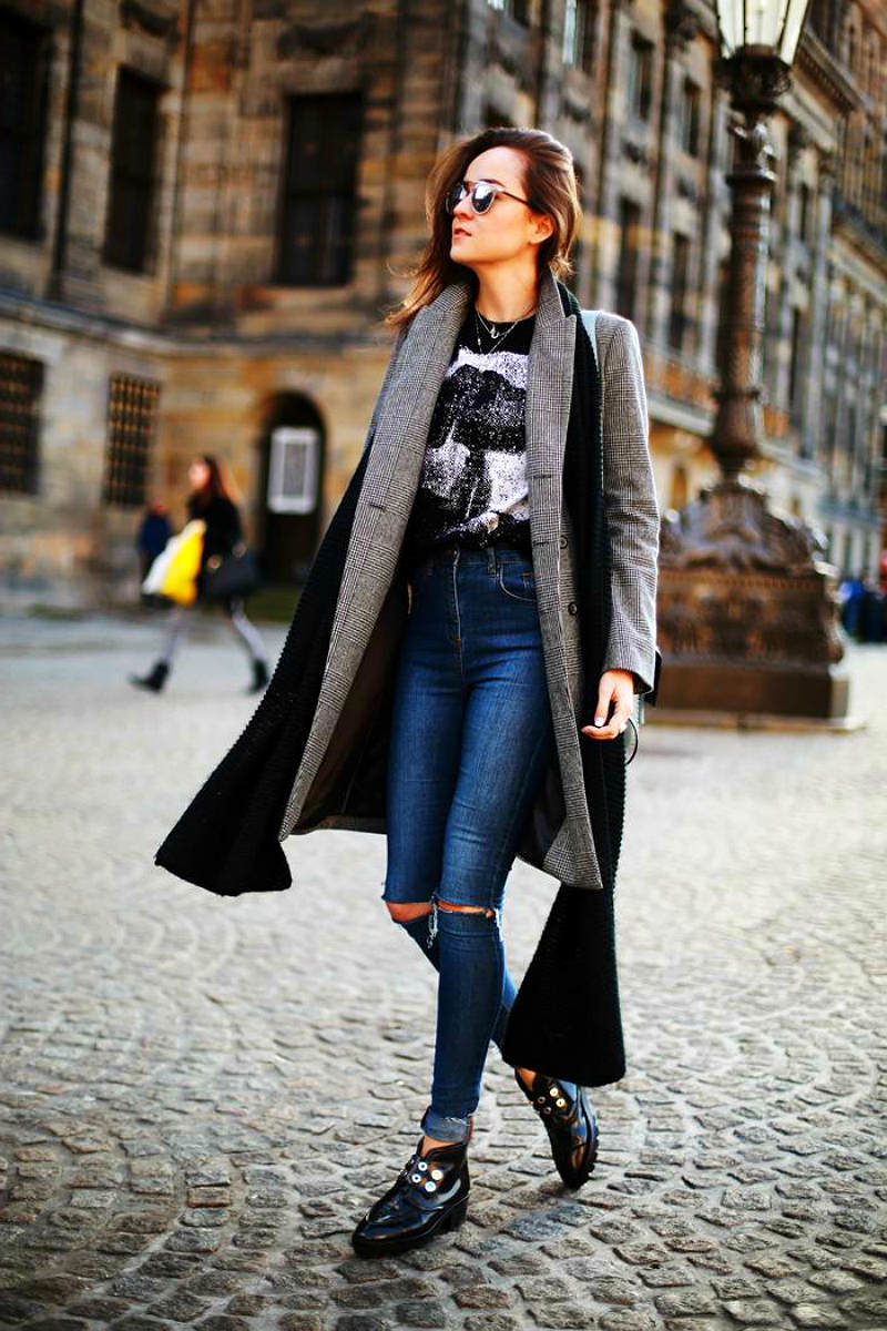 Скинни модные женские джинсы