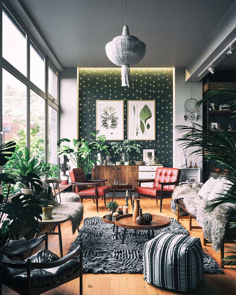 Интерьер в стиле хиппи — свечи и благовония