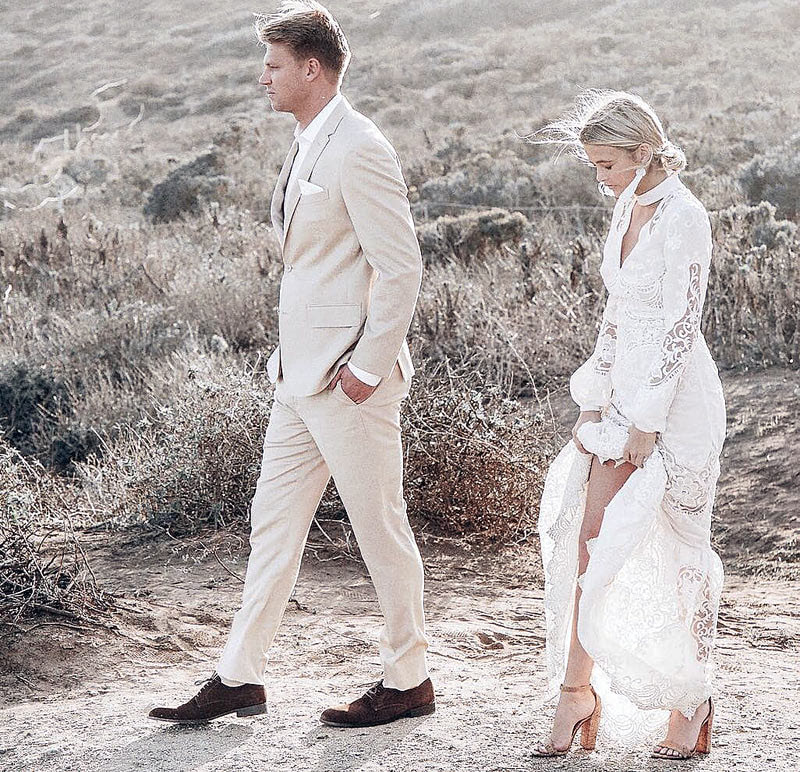 Кружевное бохо платье белого цвета