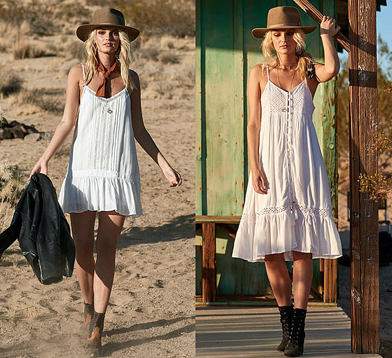Белые платья в стиле бохо с кружевами