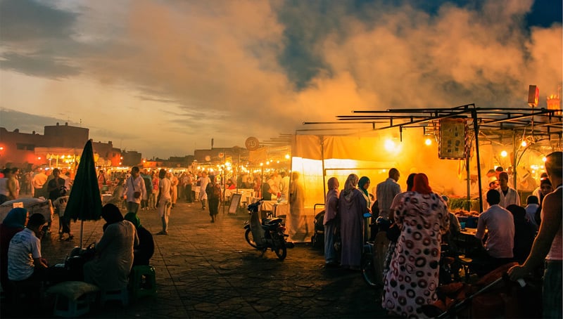 Ночной рынок Индии