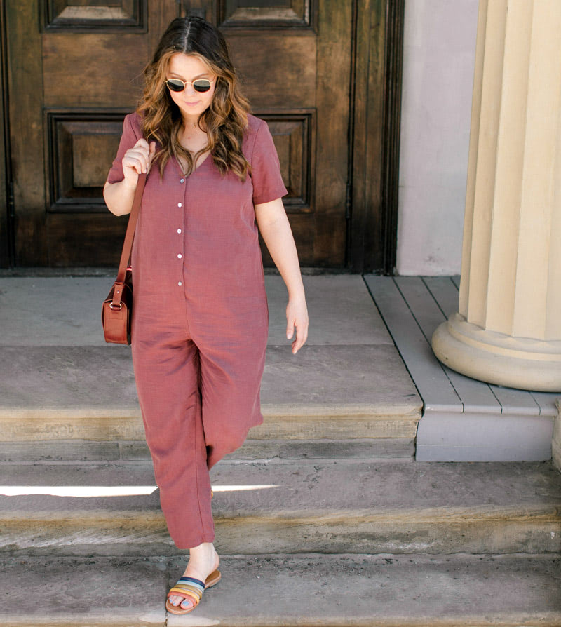 Модный льняной комбинезон для беременных