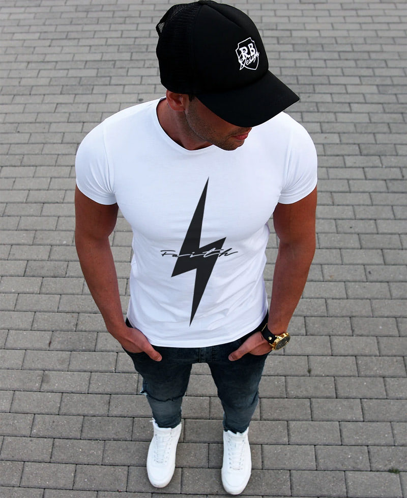 Мужская футболка белая с принтом