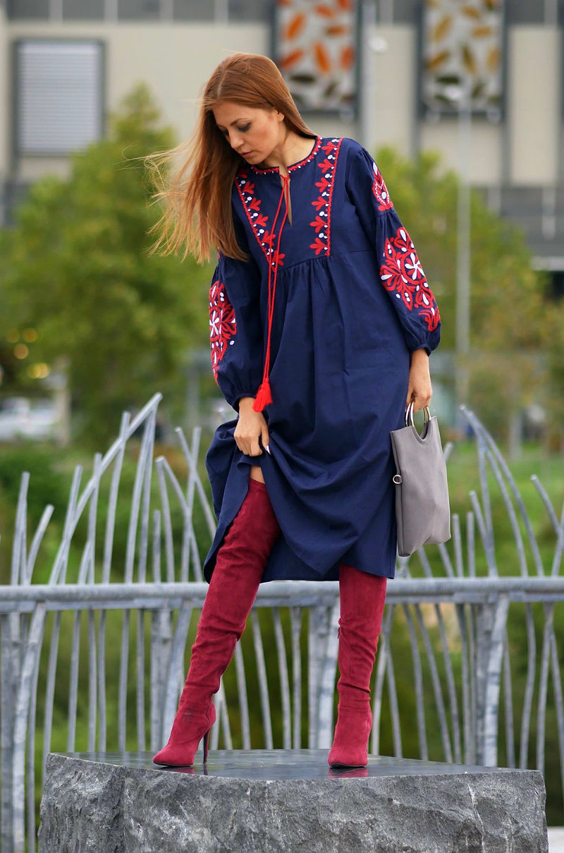 Платья бохо с вышивкой