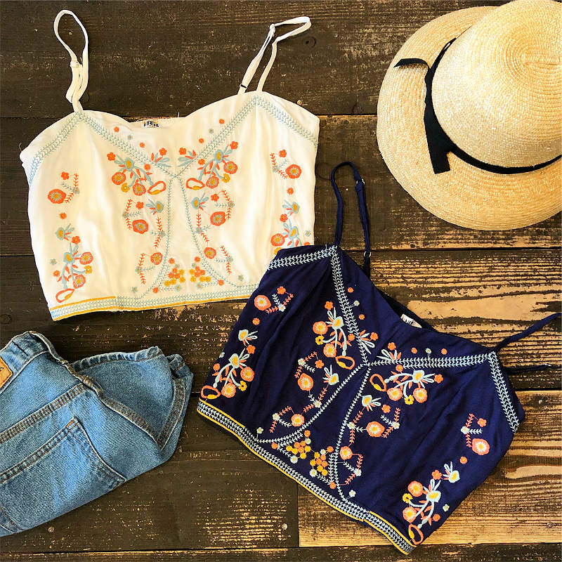 Бохо топы с вышивкой