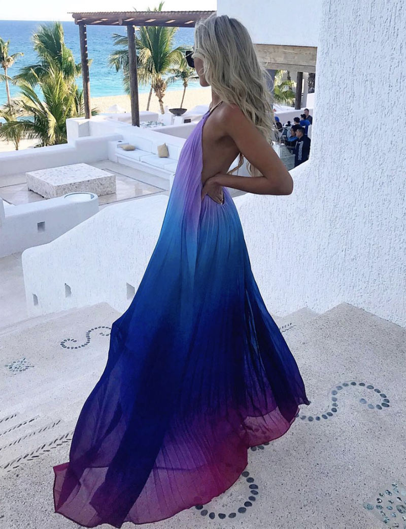 Длинный сарафан омбре в пол