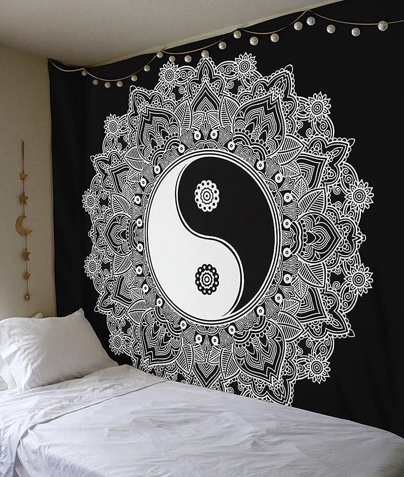 Индийское покрывало мандала для кровати