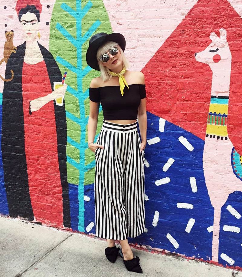 Полосатая одежда — шикарные широкие брюки