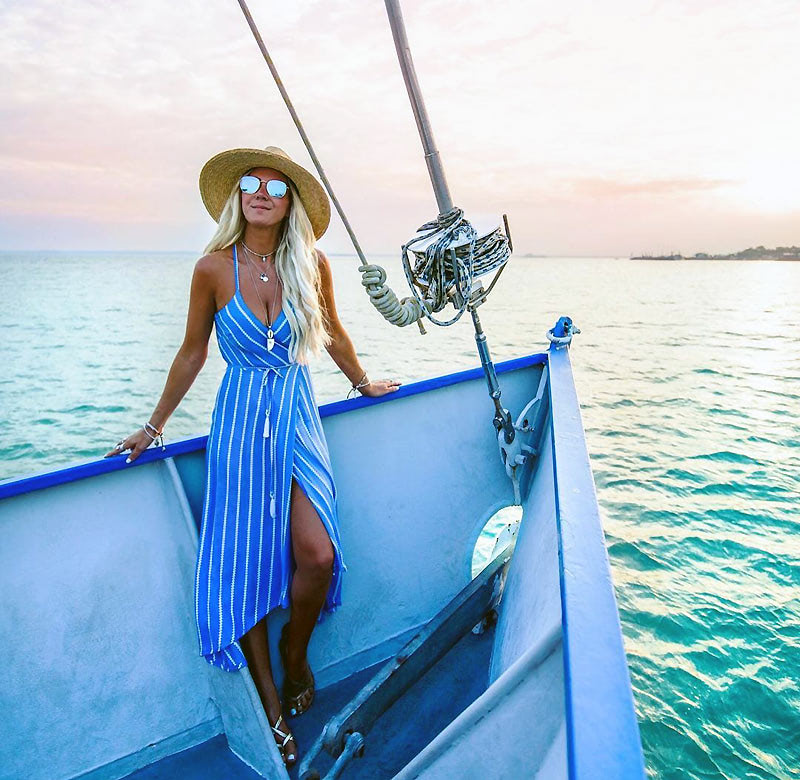 Полосатая одежда — летний сарафан