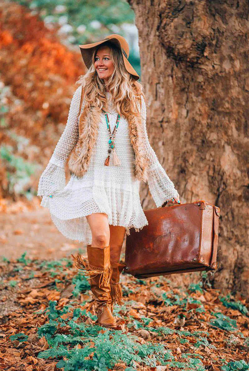 Модные платья бохо с чем носить
