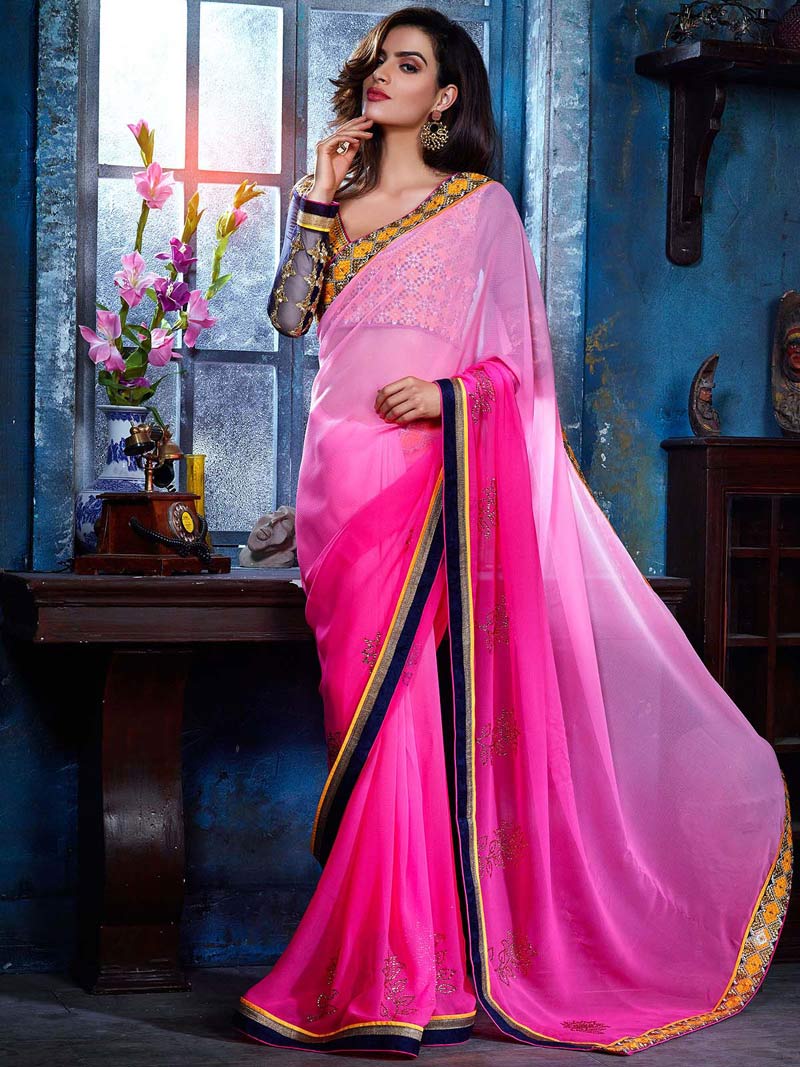 Розовые сари