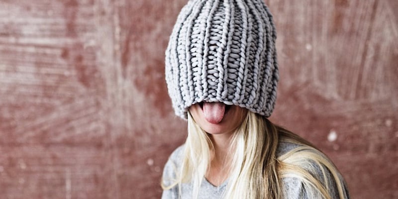 Теплая бохо шапка