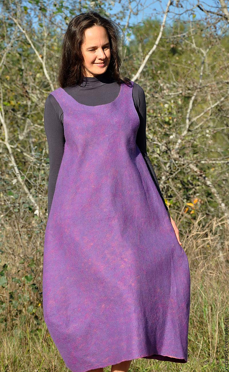 Теплый сарафан из валяной шерсти