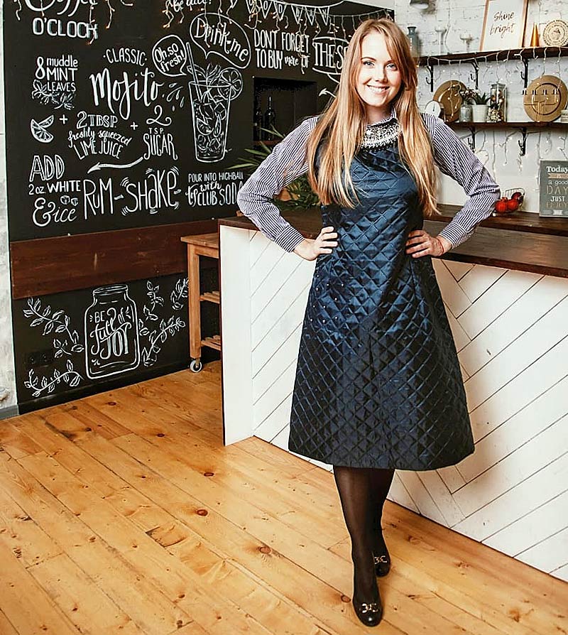 Теплый стеганый сарафан