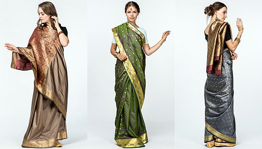 Индийское сари из лучшей ткни Индии