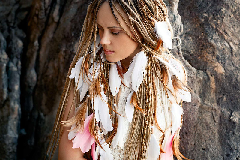 Бохо украшения своими руками — заколка с перьями