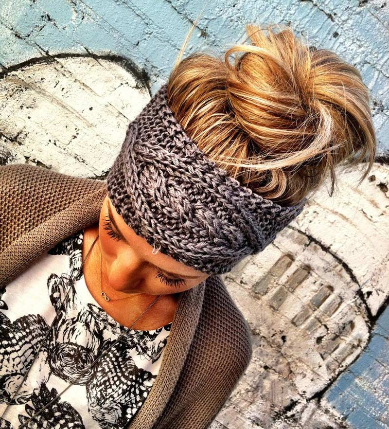 Вязаная повязка бохо