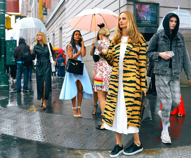 Дорогой внешний вид с принтованной одеждой