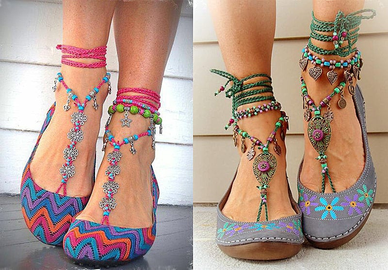 Балетки к юбке в стиле бохо