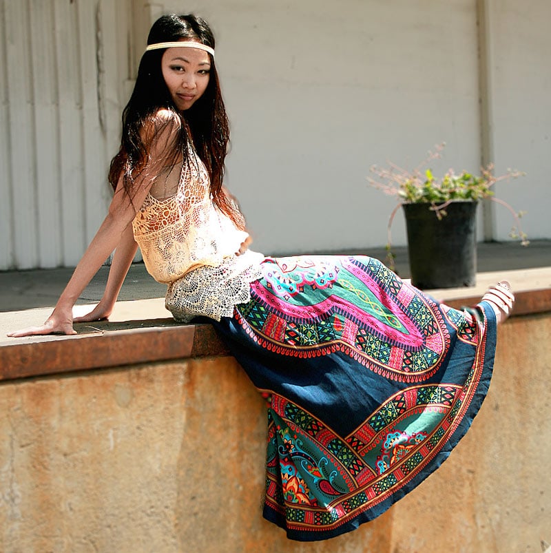 Юбка бохо яркий принт