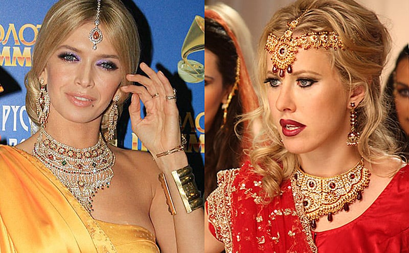 Звезды в сари — Ксения Собчак и Вера Брежнева